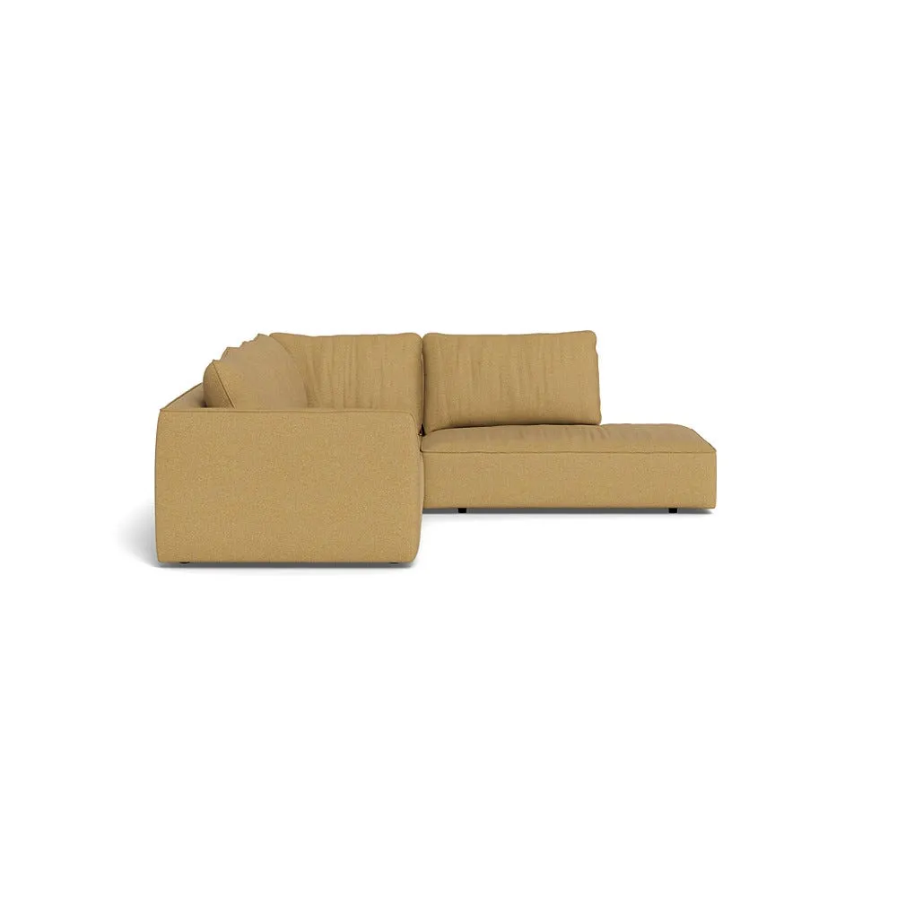 Heal's Morven Right Hand Facing Large Corner Sofa Boucle Tweed Citrine Black Feet 1
