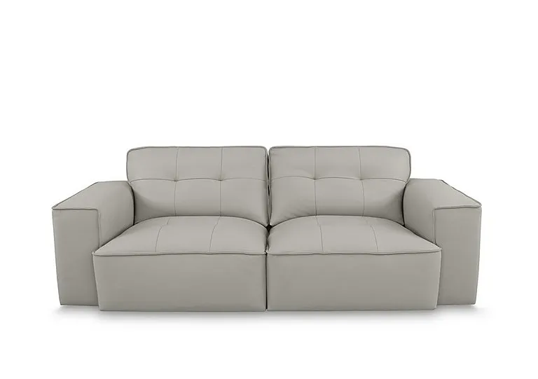 Cushino 3 Seater Leather Sofa - Light Grey - Sofas and Armchairs - In Time for Christmas