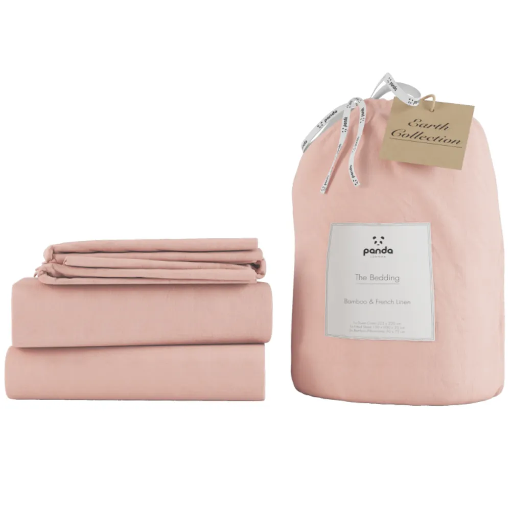 Panda Linen Bedding Set - Himalayan Pink - 3ft Single 1