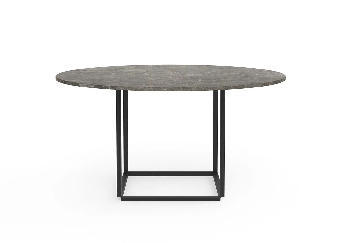 New Works Florence Dining Table 145cm Gris du Marais Marble Black Frame