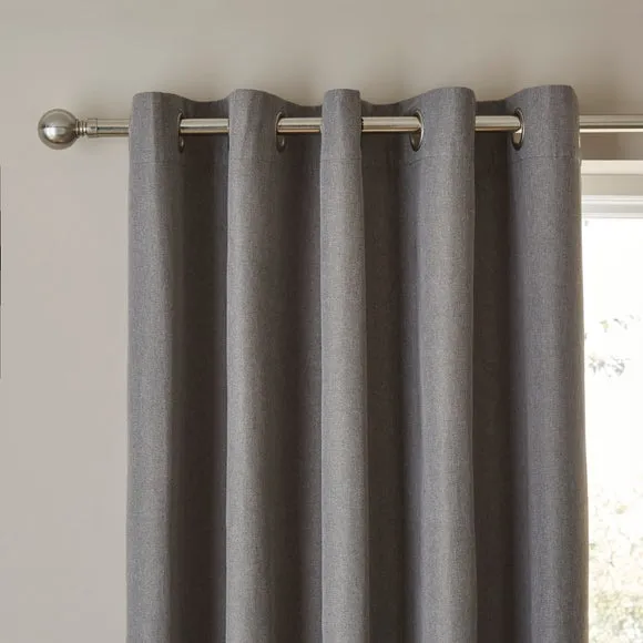 Rotterdam Herringbone Blackout Eyelet Curtains 1