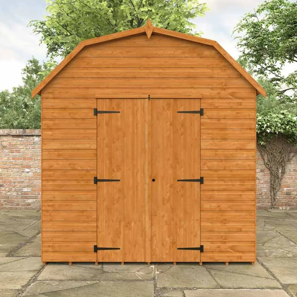 Buttercup Farm 10 x 8 Feet Barn 12mm Shed - Solid Wood/Softwood/Pine in Burnt Orange 2