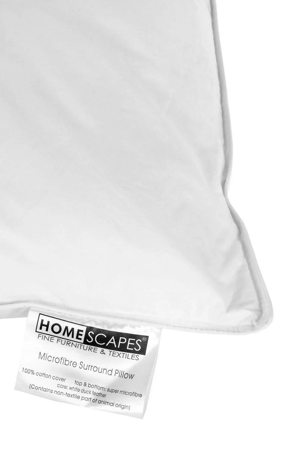 Homescapes Super Microfibre Surround Pillow in White 4