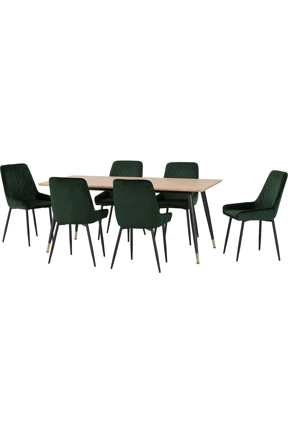Seconique Hamilton Large Dining Set with Avery Chairs in Green 2