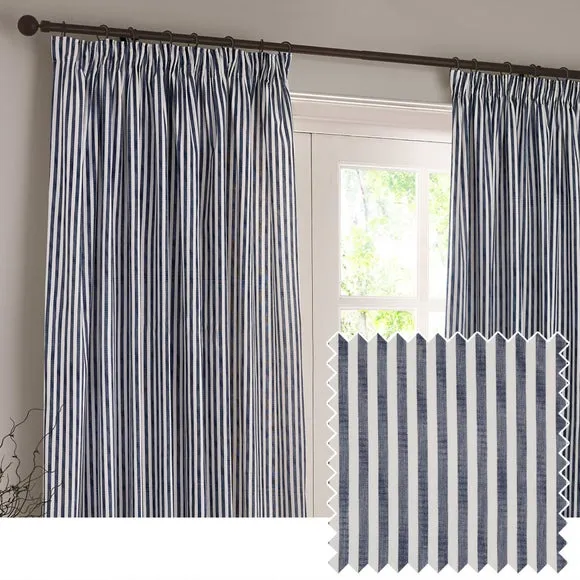 Yard Hebden Striped Pencil Pleat Curtains (Blackout Available) 4
