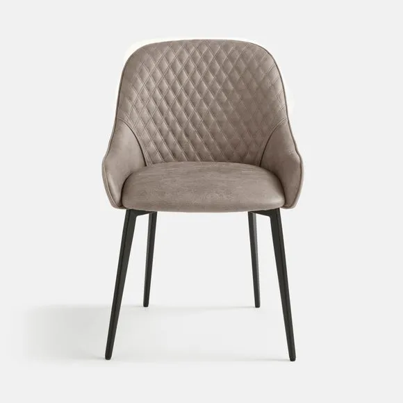 Hudson Set of 4 Grey Dining Chairs, Faux Leather 4