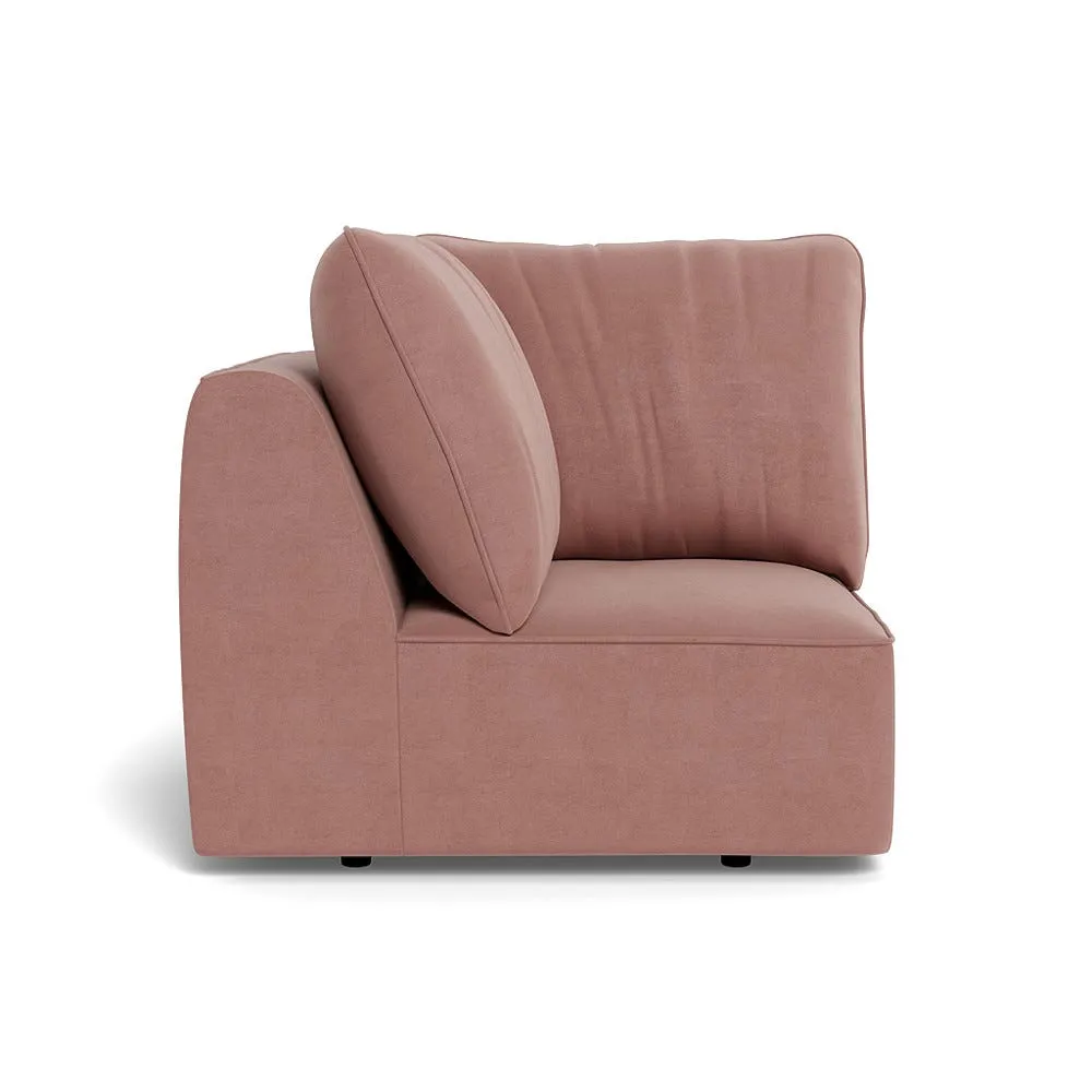 Heal's Morven Corner Unit Smart Luxe Velvet Dusky Pink