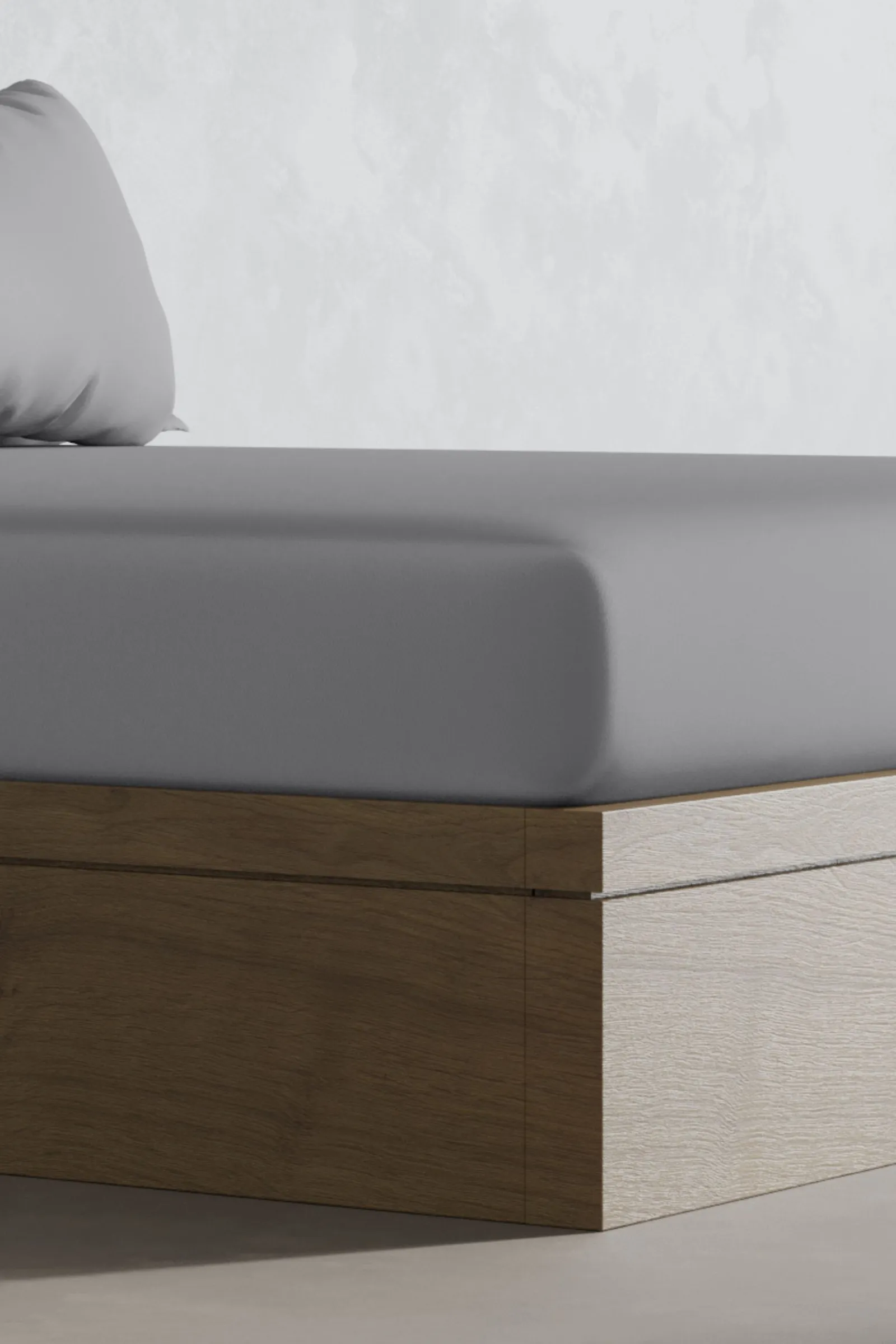 Panda London 100% Bamboo Bedding Fitted Sheet in Mid Grey 2