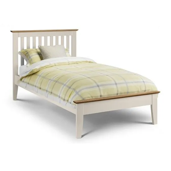 Cayuga Two Tone Single Size Bed In Stone White Lacquered