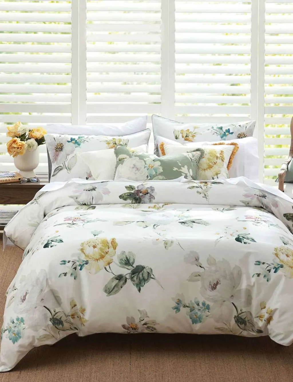 MM Linen Pure Cotton Ari Bedding Set White Mix