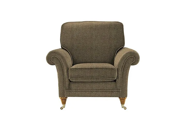 Burghley Fabric Armchair - Harris Slate