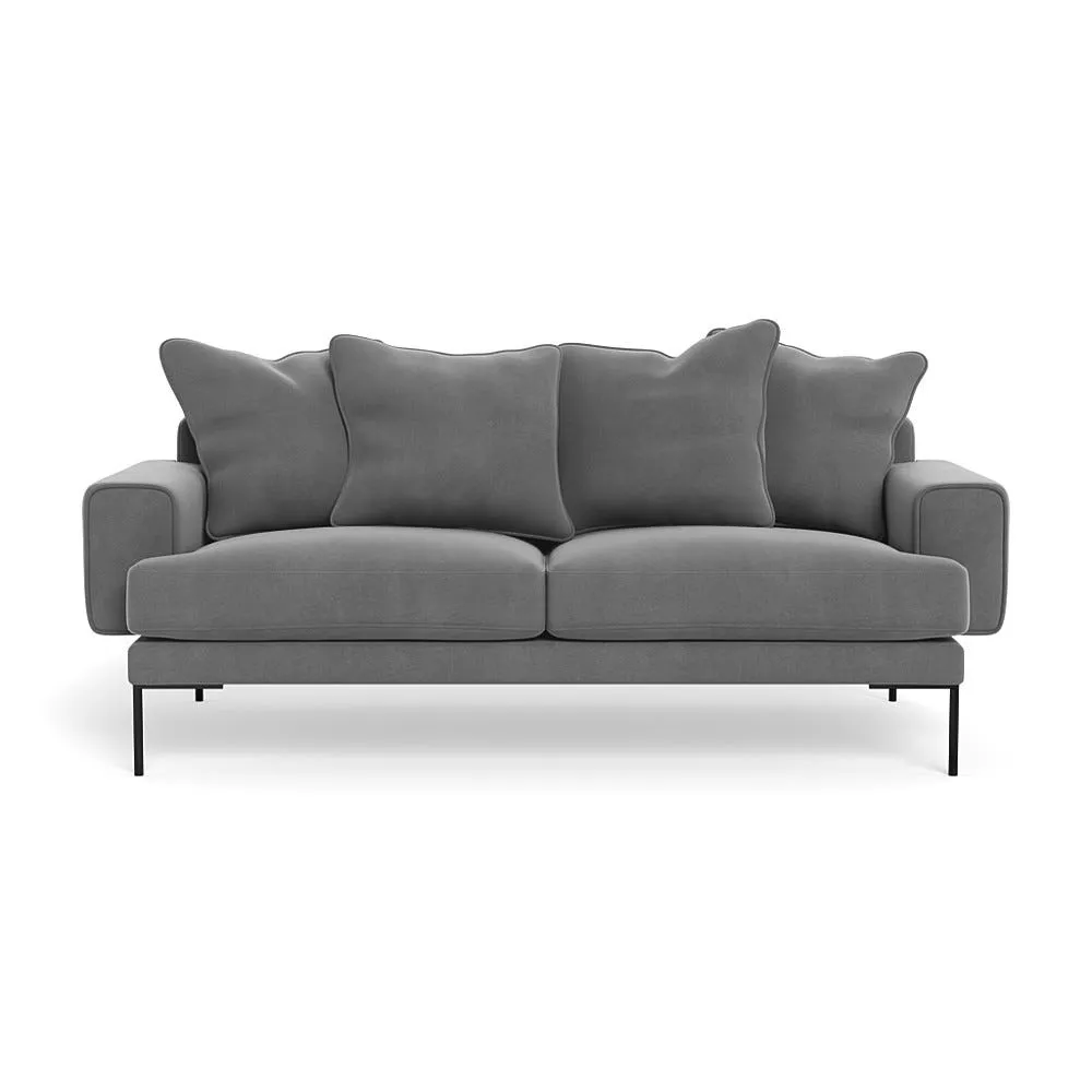 Heal's Torrington 3 Seater Sofa Smart Velvet Mercury Black Feet 1