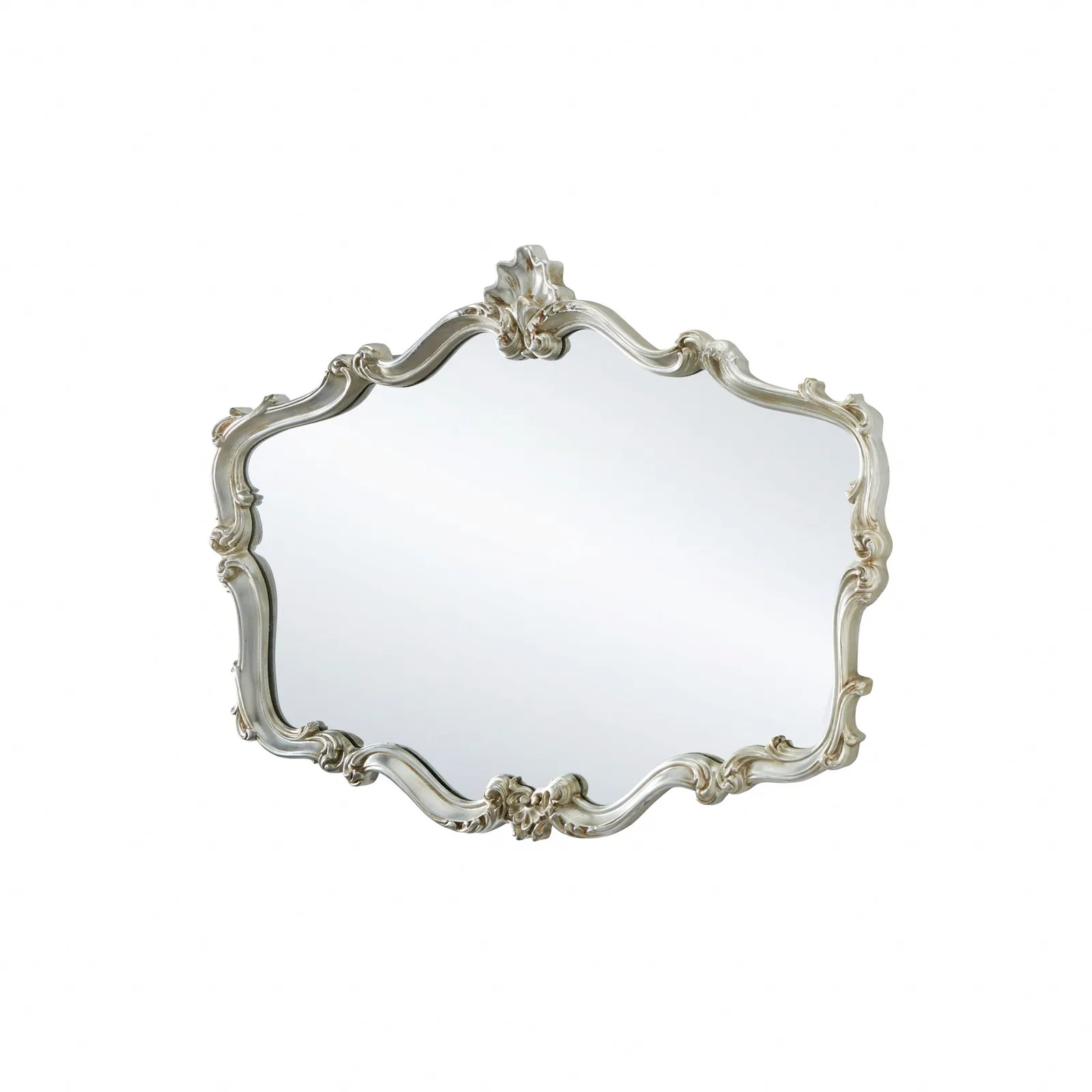 Yearn Mirrors Regency Decorative Landscape Mirror Silver in Metallic Silver 4