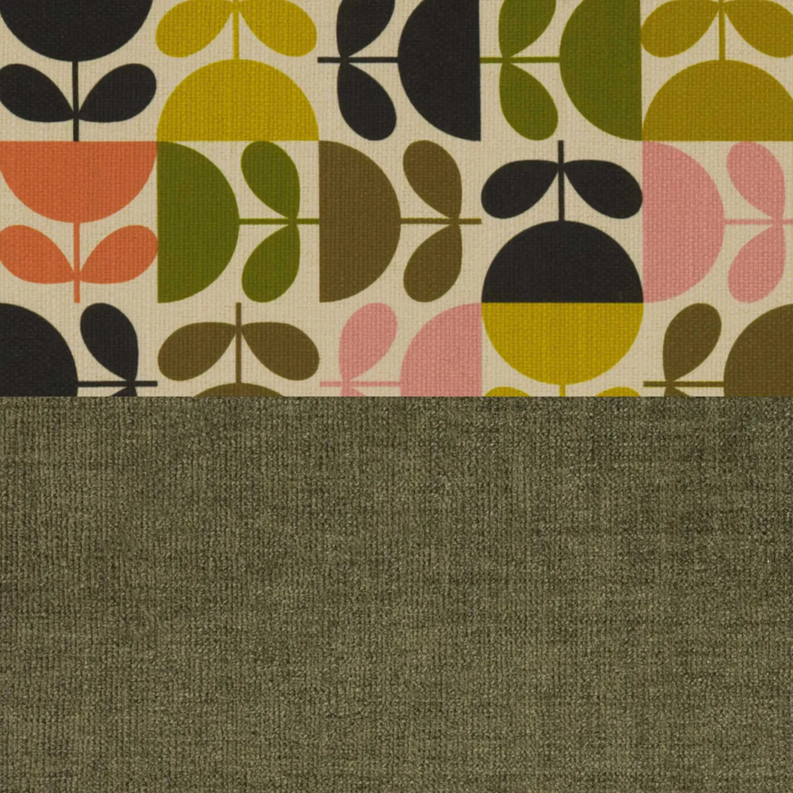Orla Kiely Leap Footstool, Green Fabric | Barker & Stonehouse 2