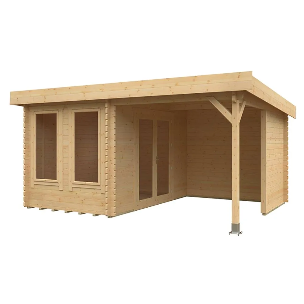 Buttercup Farm 16x12 The Lulworth 44mm Cabin - L475 x W355 x H243.8 cm in Natural