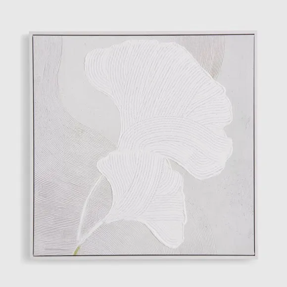 Textured Gingko Leaf Framed Canvas 3