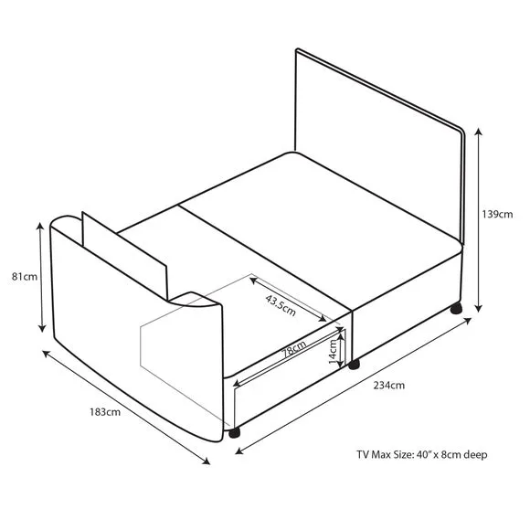 Sweet Dreams Opulence Vertical Pleated TV Bed 4