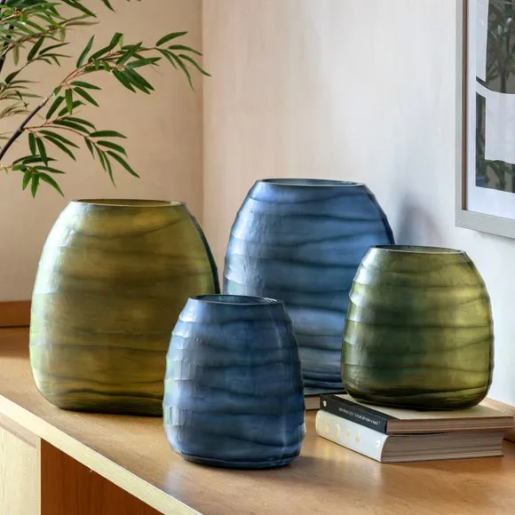 Cedar & Sage Sintra Hand Blown Carved Glass Vase 3