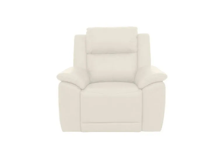 Utah Leather Chair with Power Recliner - White