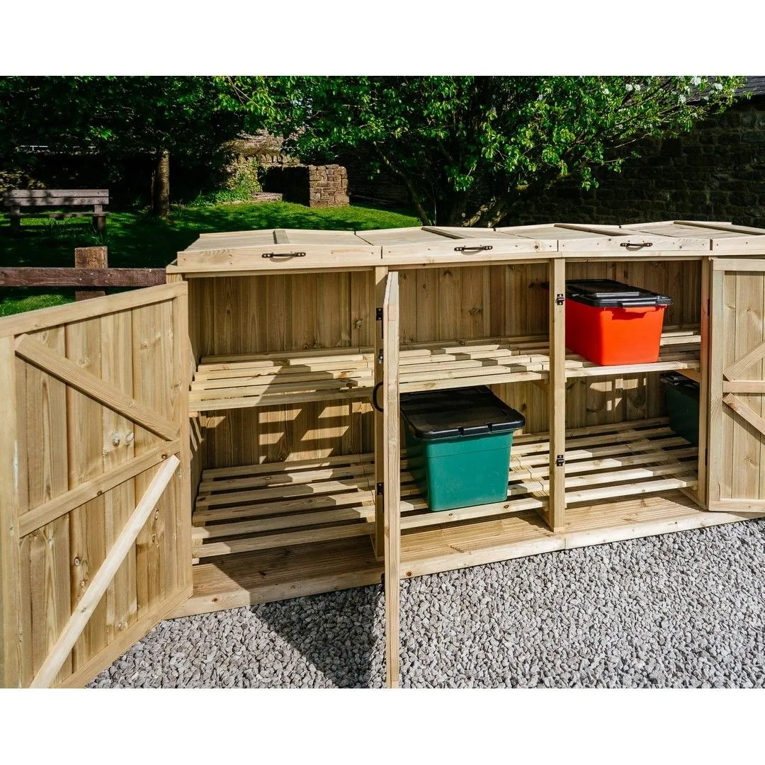 Buttercup Farm Chatburn 8 Recycle Box Store - Timber - Fits 8 x Recycle Boxes in Brown 5