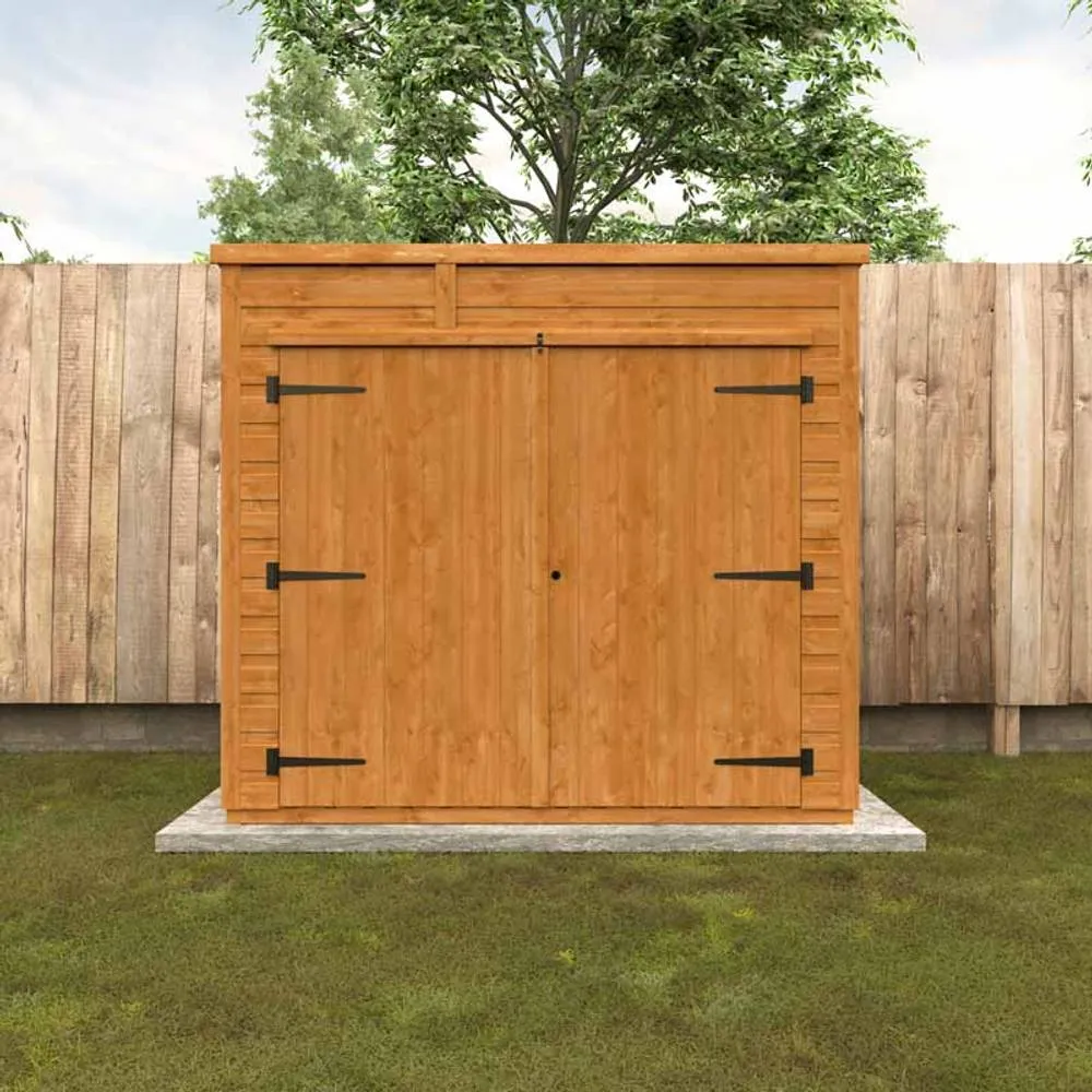 Buttercup Farm 6x4 Flex Pent Bike Store 12mm Flex - L183.8 x W115 x H179.1 cm in Burnt Orange 4