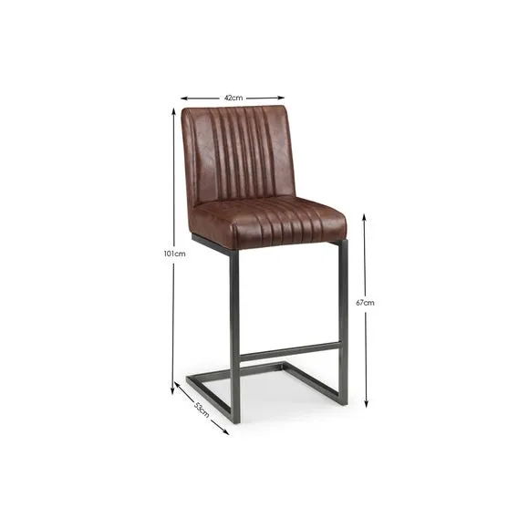 Brooklyn Set of 2 Bar Stools, Faux Leather 5