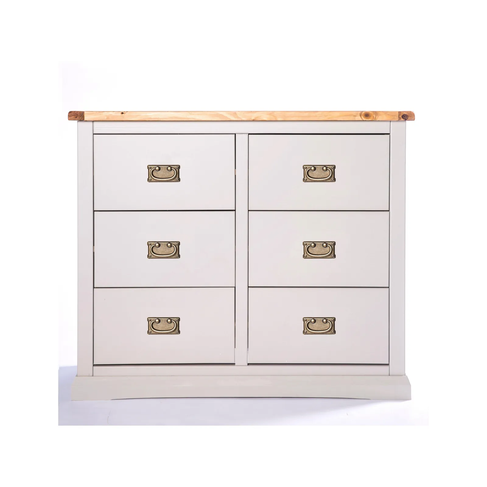 Cabinet Bits Loreo 6 Drawer Chest of Drawers Bras Drop Handle in Light Grey