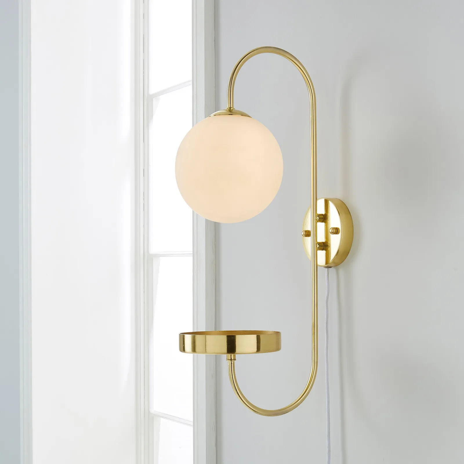 Gigi Plug In Wall Light with Shelf