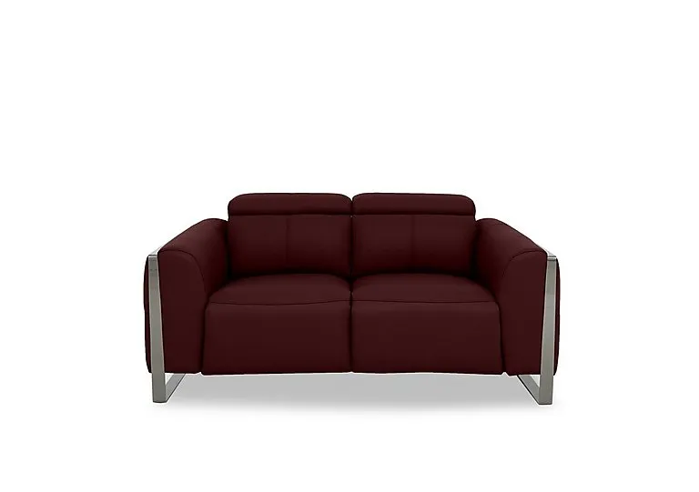 Gisella Leather 2 Seater Sofa - Ruby
