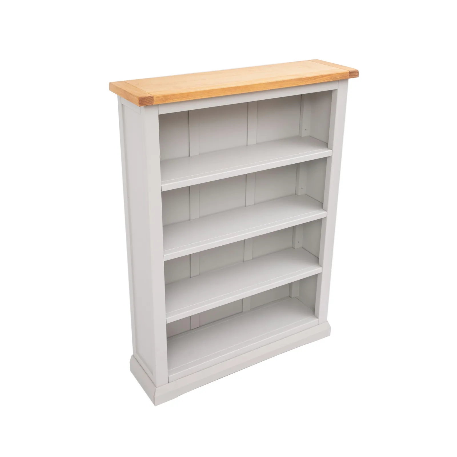 Cabinet Bits Bookcase with plinth 120x90x25cm in Light Grey 3