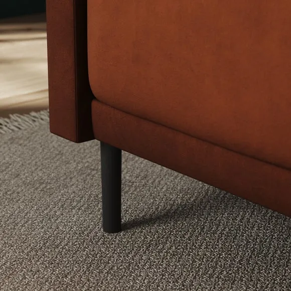Amali Corner Dining Bench, Matte Plush Velvet 4