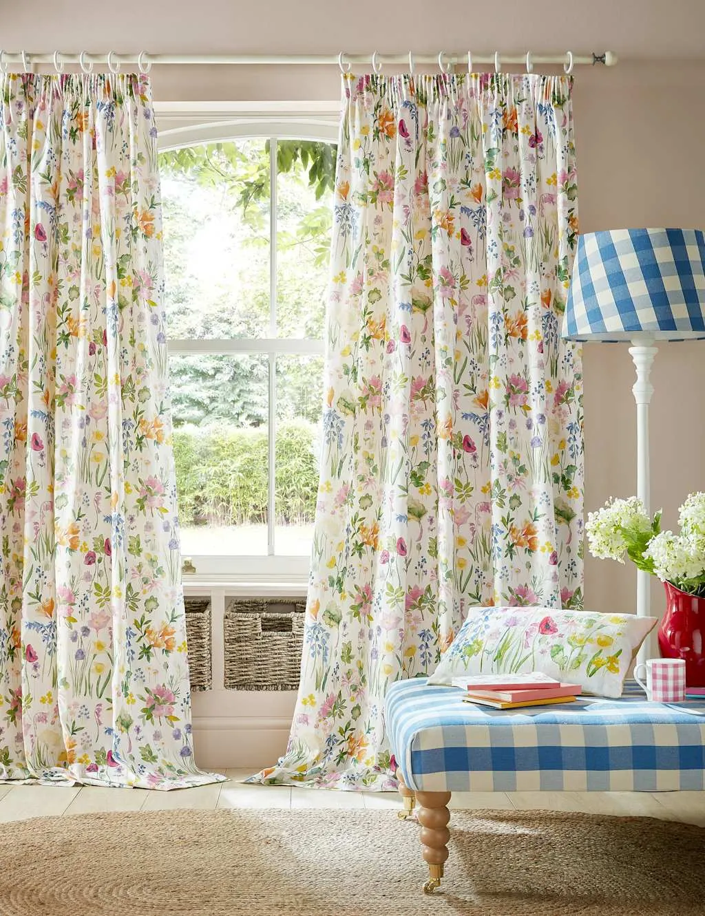 Bluebellgray Isolation Garden Cotton Rich Pencil Pleat Curtains Multi
