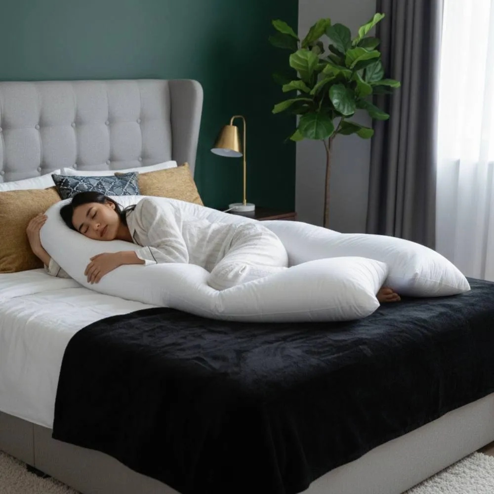 Snug City 9ft U Shaped Pregnancy Body Pillow Full Body Maternity Support in White