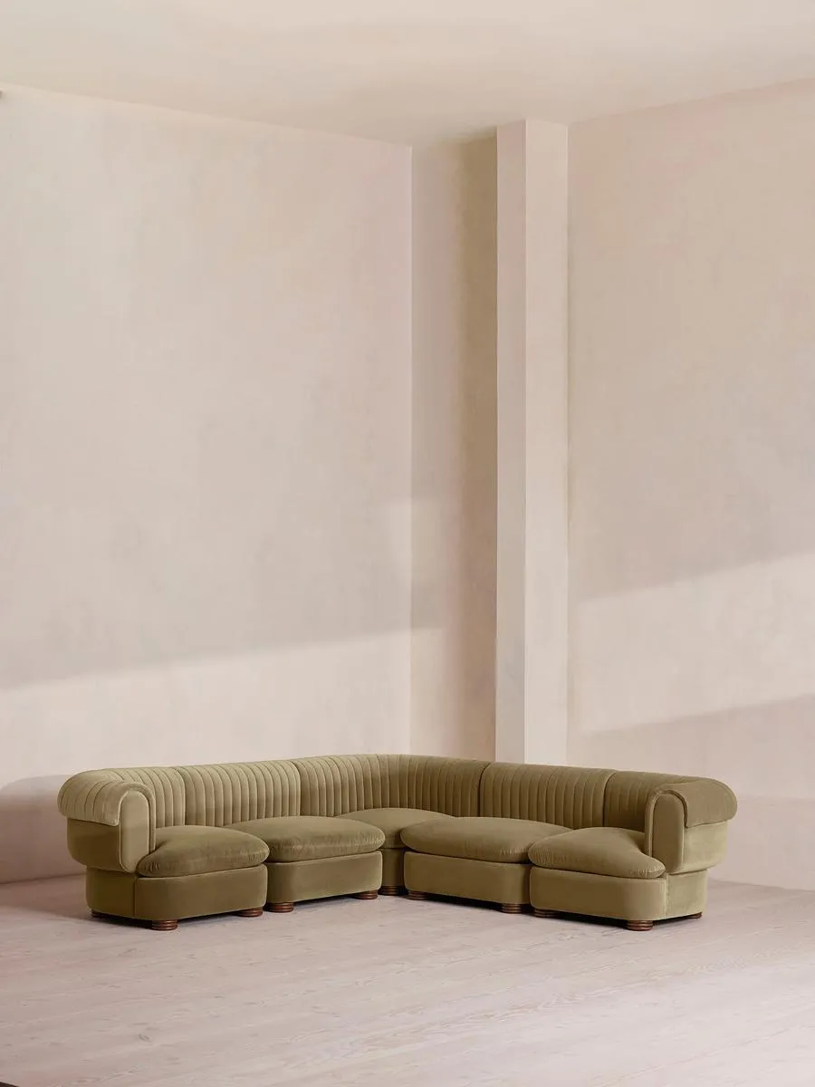 Rava Modular Sofa, Corner Sofa, Velvet, Lichen