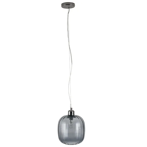 Short Oval Glass Pendant  Grey