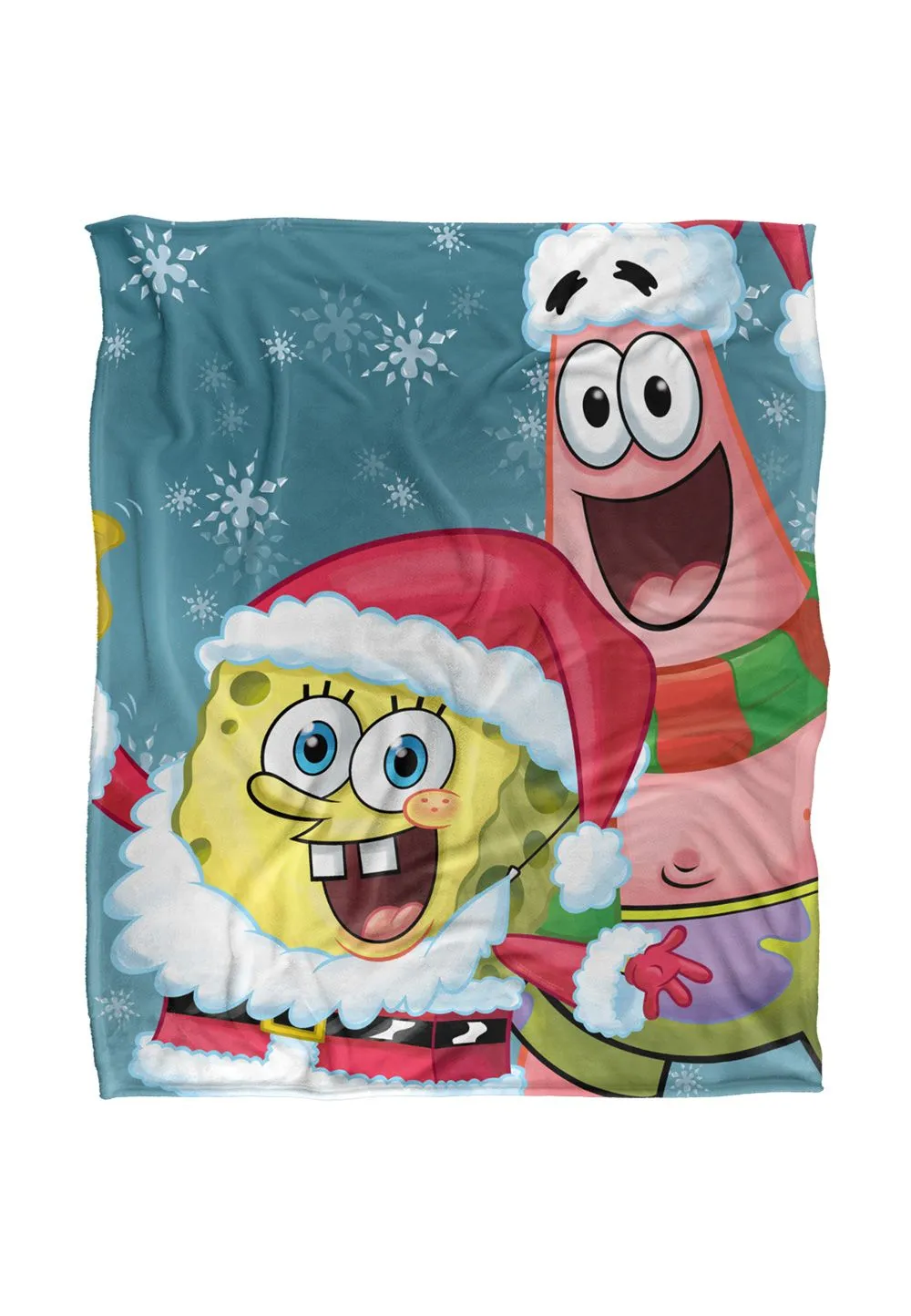 Spongebob Santa Silky Touch Super Soft Throw Blanket 152 X 127 cm in White