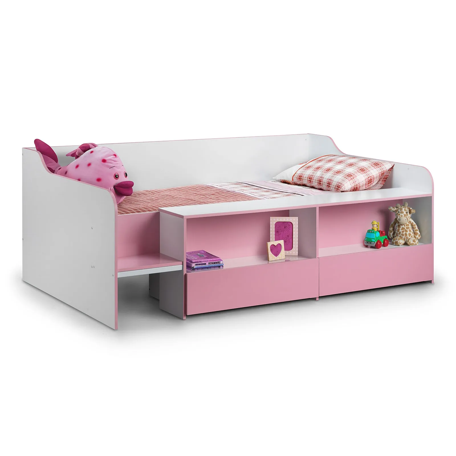 Stella Pink Low Sleeper Bedstead Pink/White