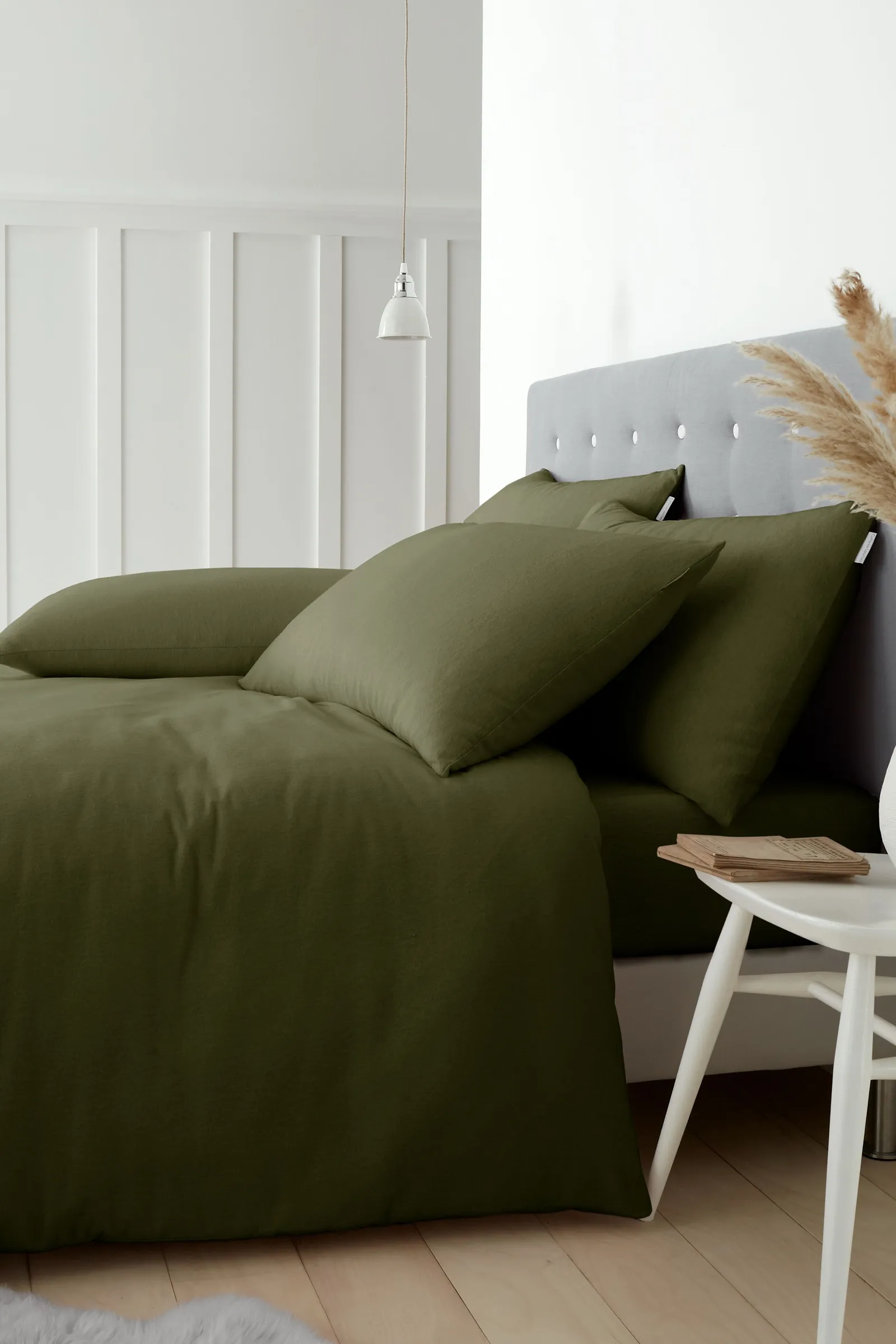 Catherine Lansfield 'Brushed Cotton' Duvet Cover Set in Green