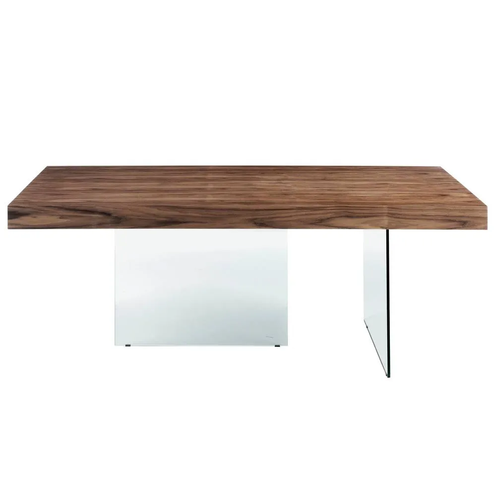 Angel Cerda Walnut Veneer Dining Table with Tempered 2