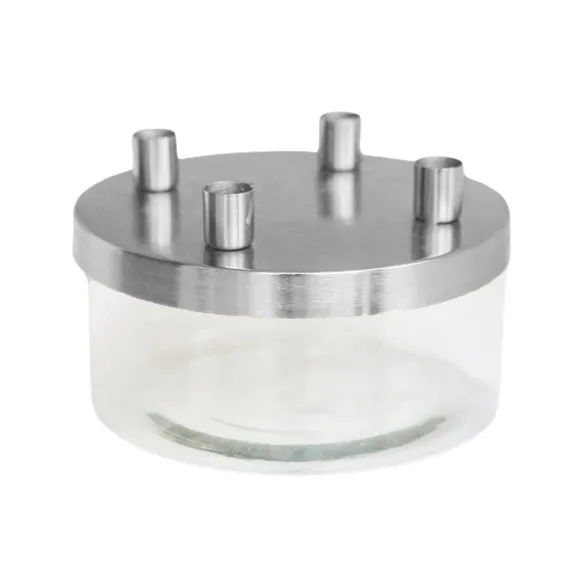 Metal Candlestick Holder with Glass Bowl 4