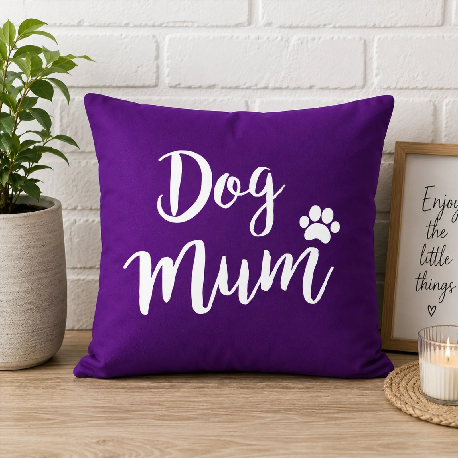 60 SECOND MAKEOVER Dog Mum Cushion Cover 16" x 16" in Purple