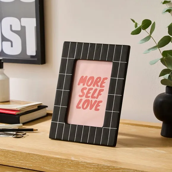 Black Tiled Ceramic Photo Frame
