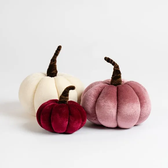 Set of 3 Velvet Plush Pumpkins 2