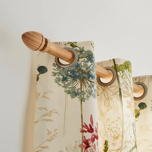 Oregon Fixed Wooden Curtain Pole with Rings 2