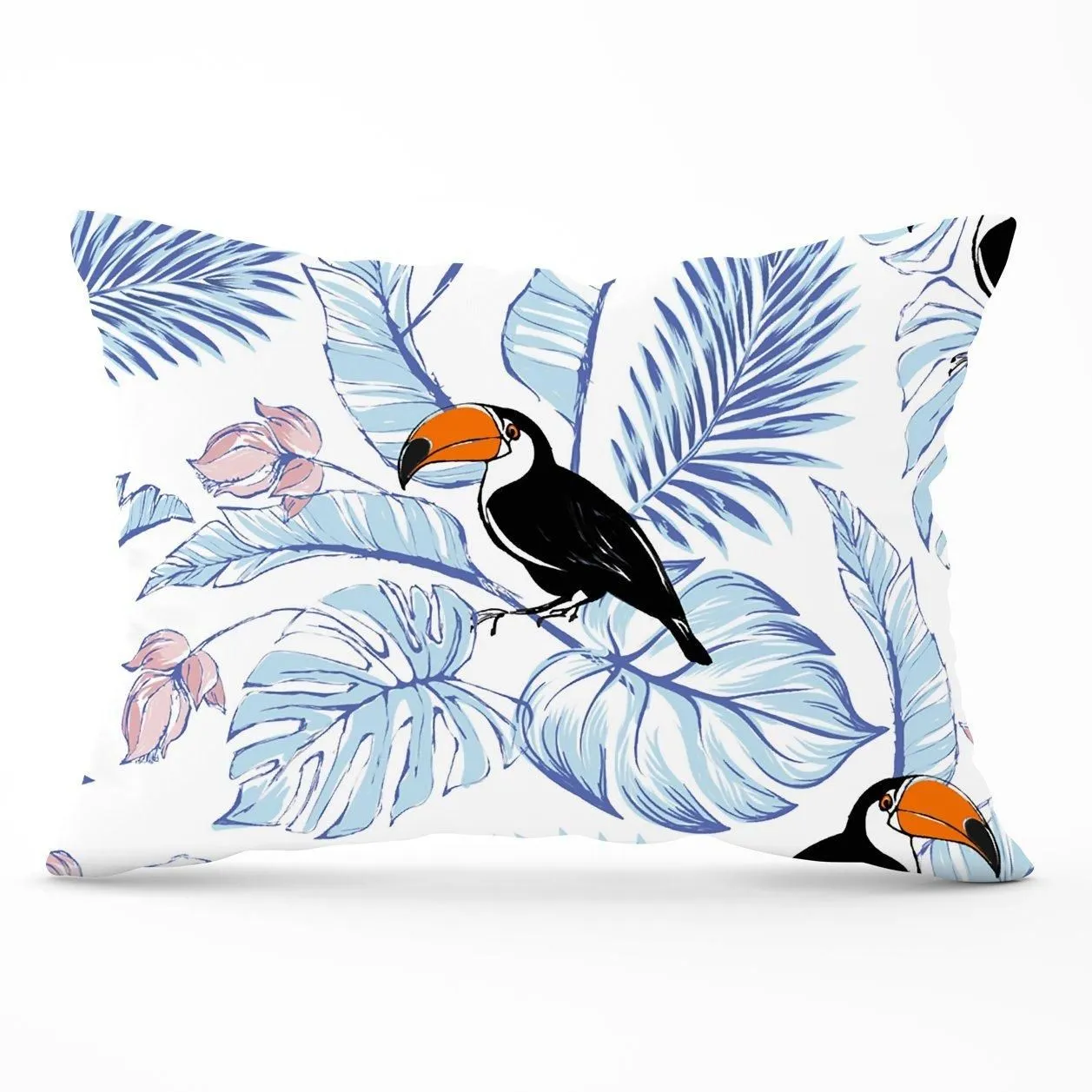 Warren Reed - Designer Tropical Toucan Cushions in Blue