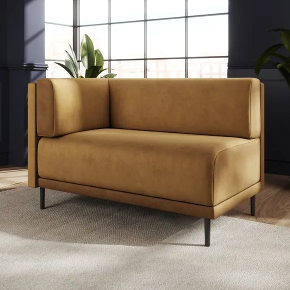 Mae Corner Dining Bench, Matte Plush Velvet 2