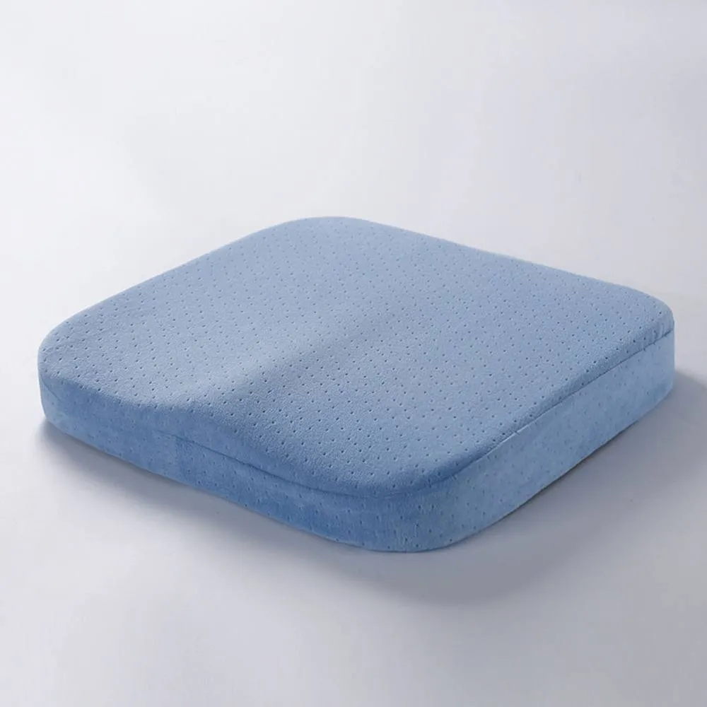 Obasyhig Square Slow Rebound Memory Foam Cushion in Light Blue