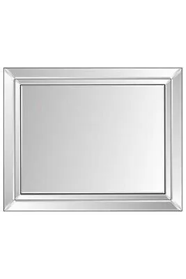 MirrorOutlet Cranbury All Glass Double-Edged Venetian Wall Mirror 144 x 115.5 CM in Silver 5