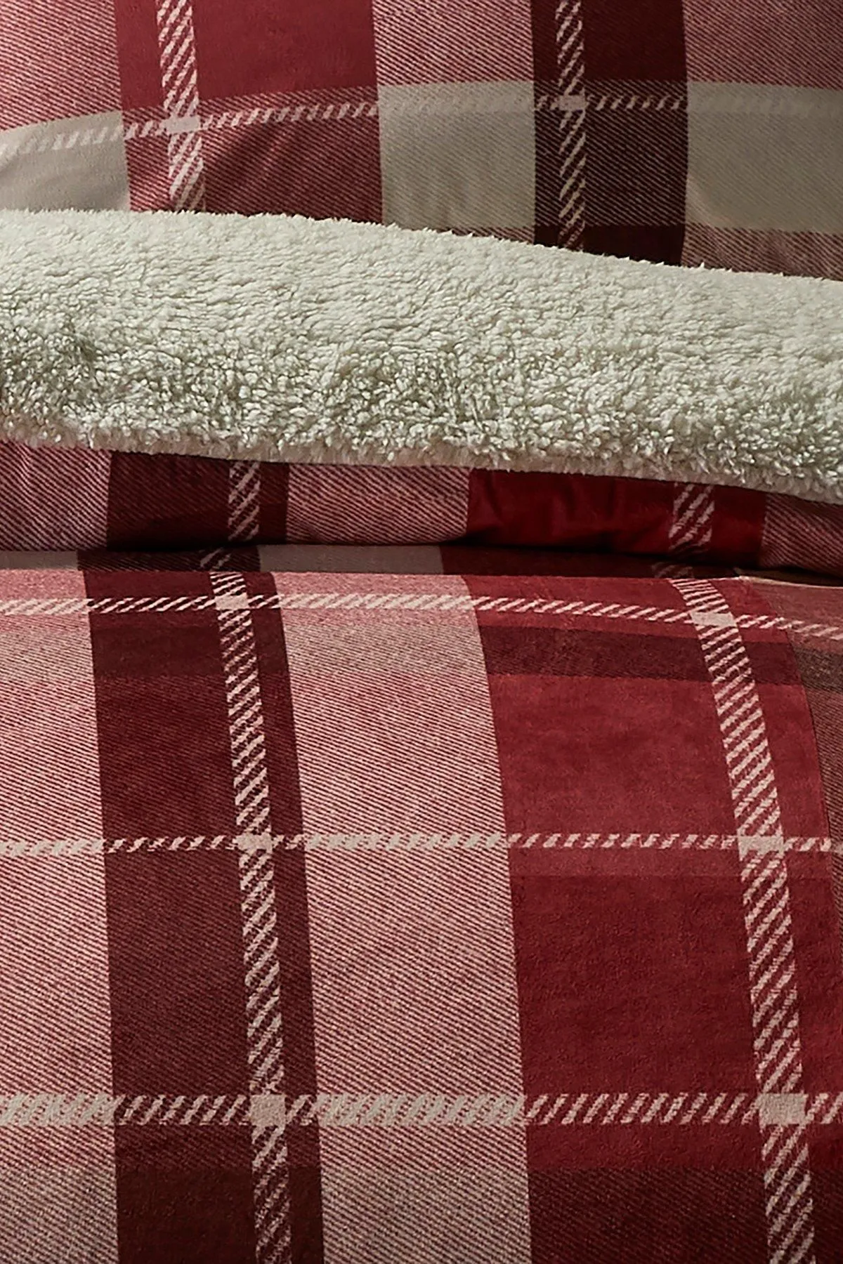 Fusion 'Mulford Check' Plush Duvet Cover Set in Red 3