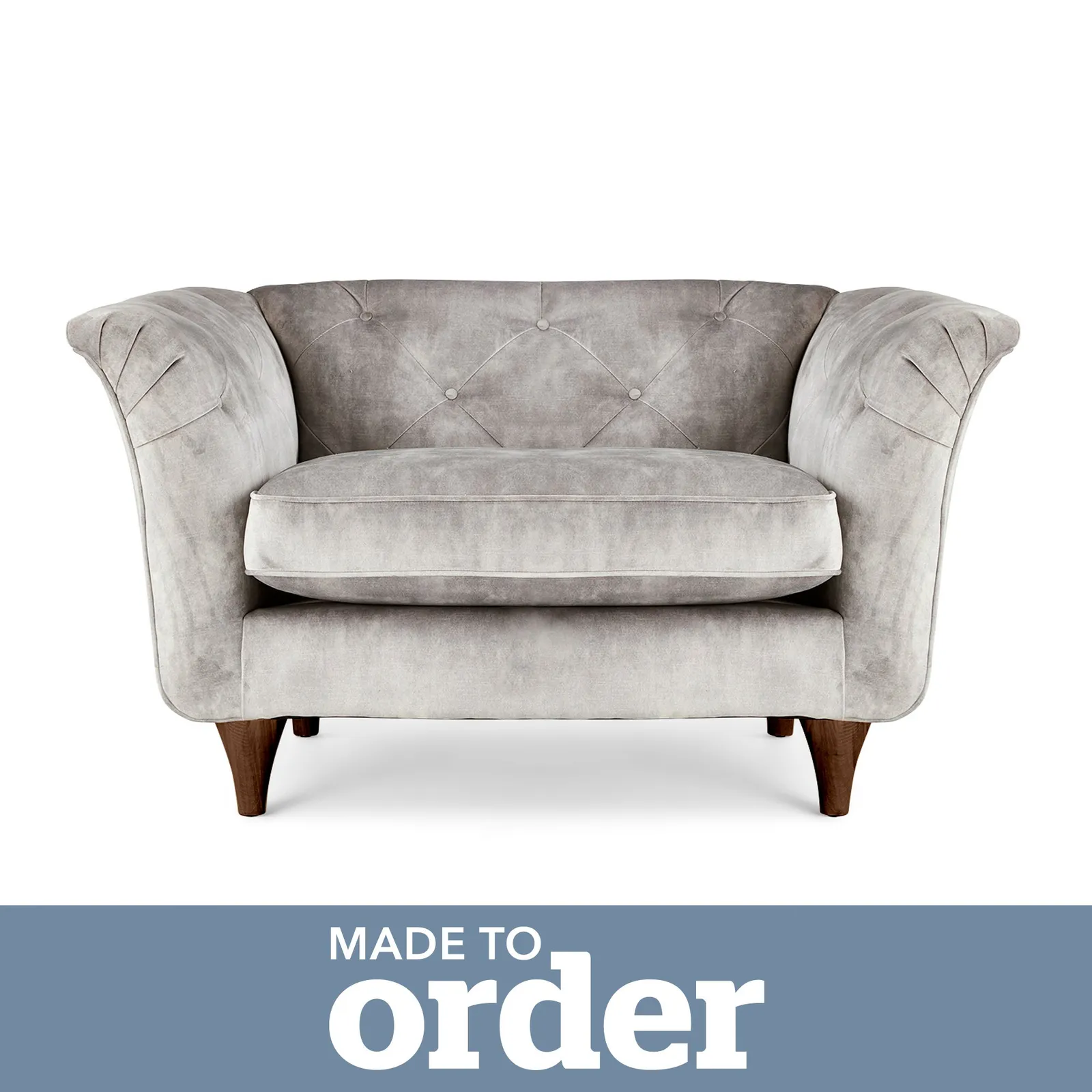 Jaipur Snuggle Chair Slub Velvet Grey